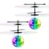 2 Pcs Flying Toy Ball Infrared Induction RC Flying Toy Built-in LED Light Disco Helicopter Shining Colorful Flying Drone Indoor and Outdoor Games Toys for 6 7 8 9 10 Year Old Boys and Girls view 1