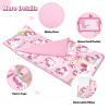 Toddler Nap Mat Kids Sleeping Bag 59"24", Soft Slumber Bag with Removable Pillow and Blanket for Kids Girls Boys,Roll Up Sleeping Mat Thick for Camping,Daycare, Kindergarden,Pink Unicorn view 3