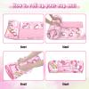 Toddler Nap Mat Kids Sleeping Bag 59"24", Soft Slumber Bag with Removable Pillow and Blanket for Kids Girls Boys,Roll Up Sleeping Mat Thick for Camping,Daycare, Kindergarden,Pink Unicorn view 4