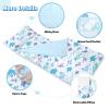 Toddler Nap Mat Kids Sleeping Bag 59"24", Soft Slumber Bag with Removable Pillow and Blanket for Kids Girls Boys,Roll Up Sleeping Mat Thick for Camping,Daycare, Kindergarden,Blue Dinosaur view 3