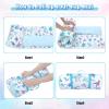Toddler Nap Mat Kids Sleeping Bag 59"24", Soft Slumber Bag with Removable Pillow and Blanket for Kids Girls Boys,Roll Up Sleeping Mat Thick for Camping,Daycare, Kindergarden,Blue Dinosaur view 4