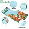 Toddler Nap Mat Kids Sleeping Bag 59"24", Soft Slumber Bag with Removable Pillow and Blanket for Kids Girls Boys,Roll Up Sleeping Mat Thick for Camping,Daycare, Kindergarden,Jungle Animals view 3