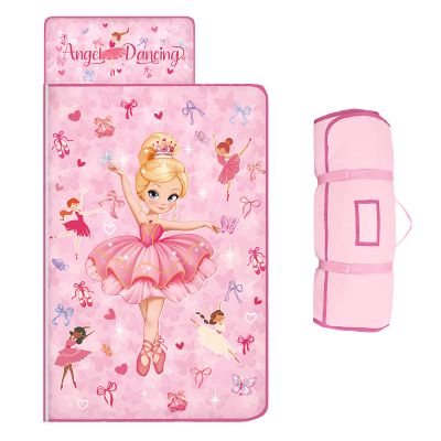 Toddler Nap Mat Kids Sleeping Bag 59"24", Soft Slumber Bag with Removable Pillow and Blanket for Kids Girls Boys,Roll Up Sleeping Mat Thick for Camping,Daycare, Kindergarden,Princess