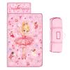 Toddler Nap Mat Kids Sleeping Bag 59"24", Soft Slumber Bag with Removable Pillow and Blanket for Kids Girls Boys,Roll Up Sleeping Mat Thick for Camping,Daycare, Kindergarden,Princess view 1