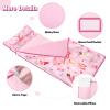 Toddler Nap Mat Kids Sleeping Bag 59"24", Soft Slumber Bag with Removable Pillow and Blanket for Kids Girls Boys,Roll Up Sleeping Mat Thick for Camping,Daycare, Kindergarden,Princess view 3