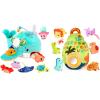 FREYBLI 2-in-1 Baby Sensory Toys Set - Ocean Whale with 6 Animals & Dinosaur Egg with 6 Dinosaurs - Rattle Crinkle Squeaker Mirror - Montessori Developmental Gifts for 6-9-12 Month Developmental, Mont view 1