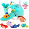 FREYBLI 2-in-1 Baby Sensory Toys Set - Ocean Whale with 6 Animals & Dinosaur Egg with 6 Dinosaurs - Rattle Crinkle Squeaker Mirror - Montessori Developmental Gifts for 6-9-12 Month Developmental, Mont view 2