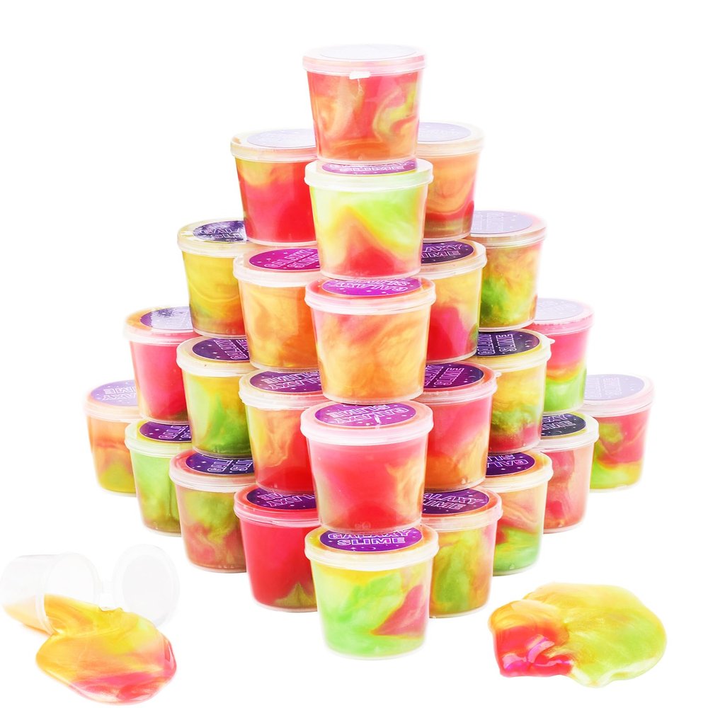 30 Packs Galaxy Slime, Colorful Party Favor for Kids Girls and Boys, Non-Sticky, Stress & Anxiety Relief, Super Soft Sludge Toy, Fun Ideas School Toys