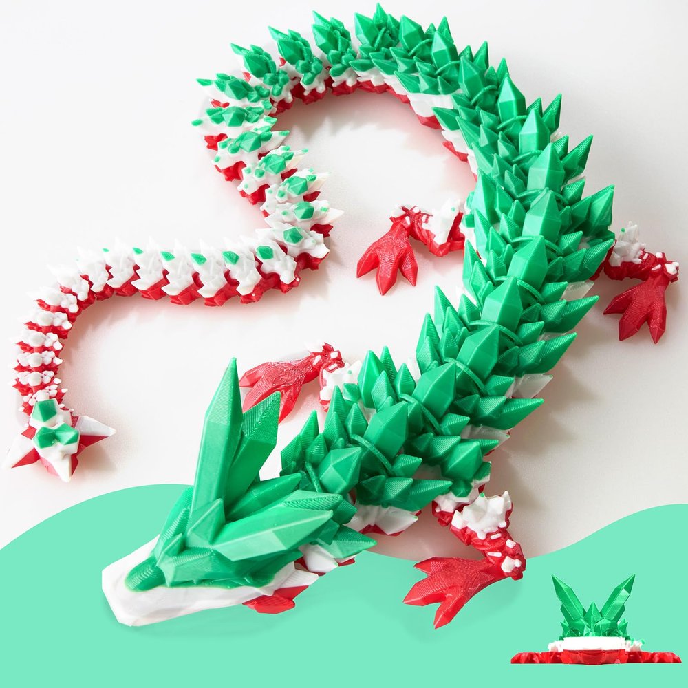 Dak Haan 30" Large 3D Printed Dragon, Big 3D Dragon,Giant 3-d Printed Dragons Toy, Huge 3D Dragons for Home Office Executive Desk Decor,Surprised Gift for Girls Boys Kids Age 3-5 4-7 8-12