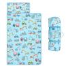 Toddler Nap Mat Kids Sleeping Bag 59"24", Soft Slumber Bag with Removable Pillow and Blanket for Kids Girls Boys,Roll Up Sleeping Mat Thick for Camping,Daycare, Kindergarden,Construction Vehicles view 1