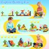 158PCS Magnetic Blocks- 1Inch Magnetic Cubes 3D Dinosaur World for Kids STEM Construction Toys - Learning Educational Magnetic Building Blocks for Boys & Girls Ages 3 -12 Christmas Birthdays Gifts view 2