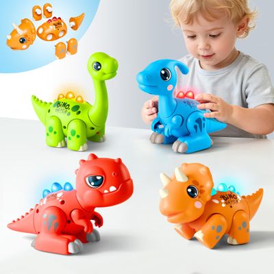 iPlay, iLearn Toddler Assembly Dinosaur Toy, Easy Take Apart Dinosaur Building Set W/Light & Roars Sound, STEM Learning Educational Toy, Birthday Gift for 18 Month 1 2 3 4 5 Year Olds Kids Boys Girls