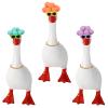 3pcs Mini Desk Goose Outfits, Desk Goose Costume with Sunglasses Hairball Gold Chain & Glue for Statue view 1