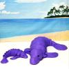 2pcs Articulated Manatee, 3D Printed Animals, Full Articulated Flexible Fidget Toys, Mother and Child Sea Animal Creatures, Stress Relief Fidget Toy, Desk Decor - AM-MC-Purple view 3