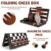 3 in 1 Magnetic Chess Set & Checkers Backgammon Board Game Set, 15" Wooden Folding Chess Board, Tournament Portable Travel Chess Set, Beginner Chess Board Game for Adults & Kids view 2