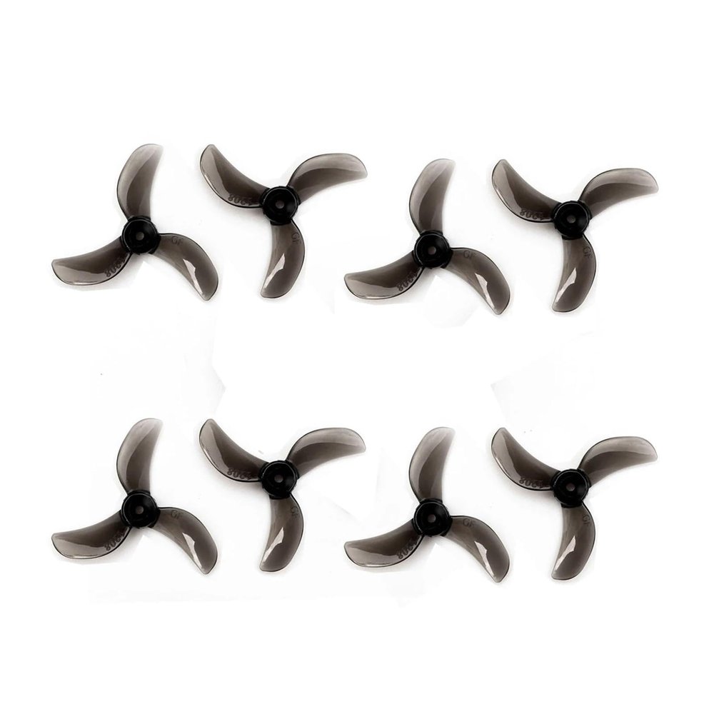 16Pairs(16CW+16CCW) 1208 3-Blade / 1209 4-Blade 31mm PC Propeller 0.8mm 1mm 1.5mm Fit for FPV Freestyle Tinywhoop Drones(1208 1.5mm Black)