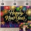 2026 New Year Backdrop Happy New Year Fireworks Photography Background City Night Scene Family New Year's Eve Party Decoration Banner Studio Props (94X70 inch (8x6FT)) view 1