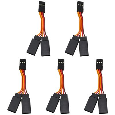 BLLNDX 5PCS Multi Function Servo Y Splitter Cable 1 Male Connector to 2 Female Connectors 7cm Extension Cable for Remote Controlled Model Aircraft Cars Drones and Boats