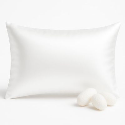 100% Mulberry Silk Toddler Pillowcase 13x18, Both Sides 19 Momme Natural Silk Pillow Cover for Hair and Skin, Soft Smooth Breathable Hypoallergenic Kids Pillow Slip (White)