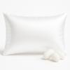 100% Mulberry Silk Toddler Pillowcase 13x18, Both Sides 19 Momme Natural Silk Pillow Cover for Hair and Skin, Soft Smooth Breathable Hypoallergenic Kids Pillow Slip (White) view 1