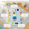 Kizfarm Baby Play Gym Mat, 5 Developmental Zones Wooden Tummy Time Mat, Baby Activity Mat with 5 Detachable Sensory Toys, Stage-Based Development from Newborn Infant, Baby Essentials Shower Gift view 3