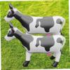 2PCS Inflatable Cow 35.4x23.6 Lifelike Blow up Cow Decorative Inflatable Animals PVC Bull Pool Float for Halloween Party Supplies Animals Bull Riding Pool Float Blow Up view 3