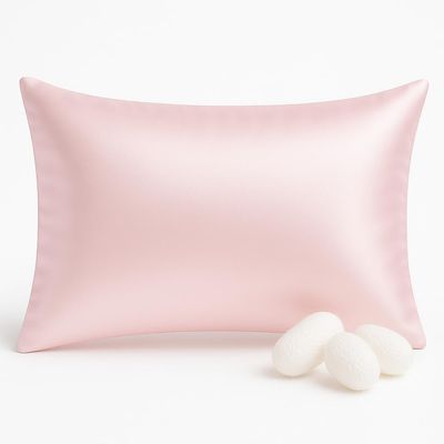 100% Mulberry Silk Toddler Pillowcase 13x18, Both Sides 19 Momme Natural Silk Pillow Cover for Hair and Skin, Soft Smooth Breathable Hypoallergenic Kids Pillow Slip (Pink)