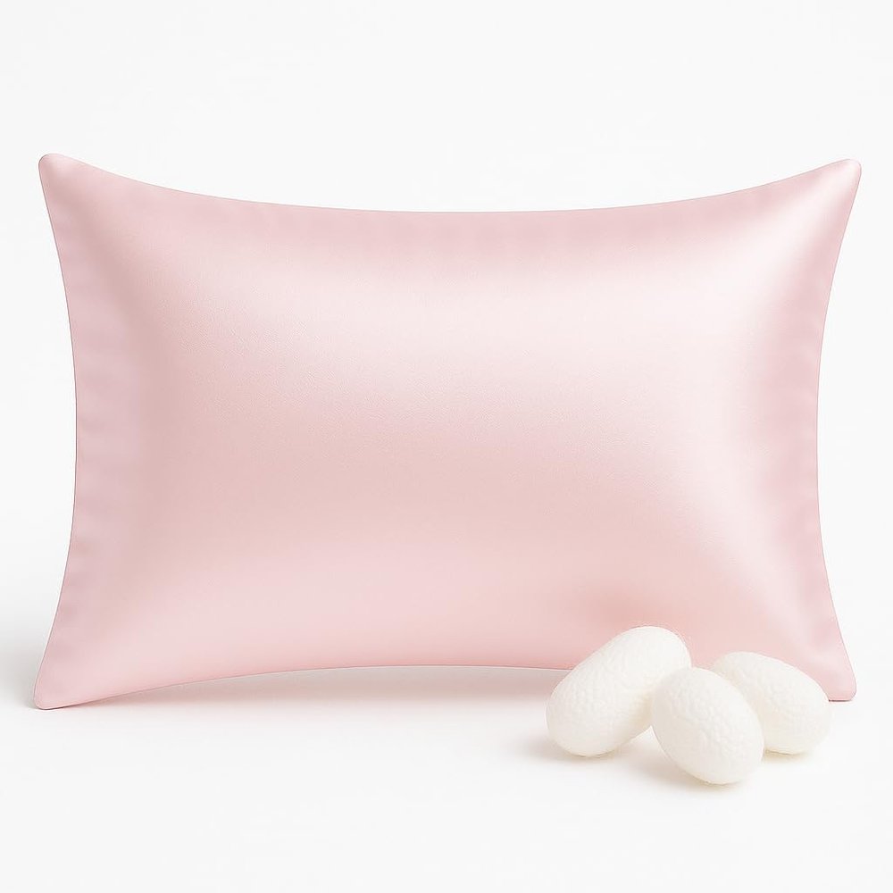 100% Mulberry Silk Toddler Pillowcase 13x18, Both Sides 19 Momme Natural Silk Pillow Cover for Hair and Skin, Soft Smooth Breathable Hypoallergenic Kids Pillow Slip (Pink)