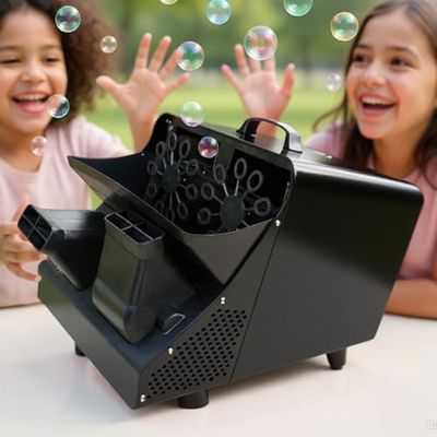 Professional Bubble Machine - 20,000+ BPM, Dual Remote/Manual Control, Adjustable 30-90 Angle, Speed Control - Ideal for Weddings, Birthday Parties, Stage Shows, and Photography - Pink
