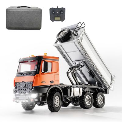 PrecisionX Remote Control Dump Truck, 1/14 Scale 14CH Full-Proportional Alloy RC Dump Truck, Ideas for Collection (RTR/Orange)