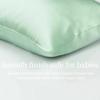 100% Mulberry Silk Toddler Pillowcase 13x18, Both Sides 19 Momme Natural Silk Pillow Cover for Hair and Skin, Soft Smooth Breathable Hypoallergenic Kids Pillow Slip (Light Green) view 3