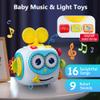Musical Montessori Toys, Cube Sensory Toys for Toddlers 1-3 with Light-up, Baby Busy Educational Learning Activities Robot Toy for for 1 2 3 Year Old - Blue view 2
