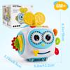 Musical Montessori Toys, Cube Sensory Toys for Toddlers 1-3 with Light-up, Baby Busy Educational Learning Activities Robot Toy for for 1 2 3 Year Old - Blue view 4