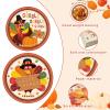 100 Pcs Thanksgiving Turkey Tableware Party Supplies  Disposable Fall Dinnerware Set with Paper Plates, Napkins, and Forks for Autumn Celebrations, Friendsgiving, and Thanksgiving Dinner  Serves 25 view 3