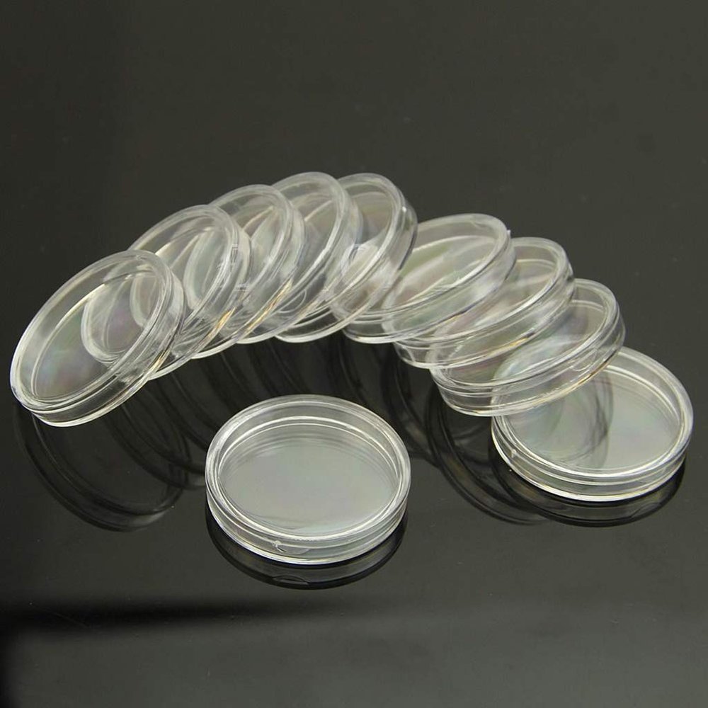 38mm 10 Pcs Clear Round Cases Coin Storage Holder Useful New Coin Storage Books for Collectors