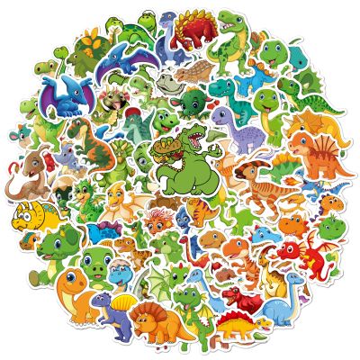 100 PCS Dinosaur Stickers Pack Vinyl Cartoon Dinosaurs Stickers Waterproof Creative Dino Decals Water Bottles Laptop Dino Party Favor Supplies