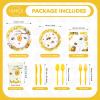 168Pcs Bee Birthday Party Decorations Bumble Bee Party Supplies Include Plates, Cups, Napkins, Forks,Honey Bees Tableware Sets for Girls Boys Baby Shower Gender Reveal Bees Day Decorations Serves 24  view 2