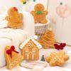 Seeliy Home Christmas Gingerbread Man Plush Throw Pillow, Christmas Hugging Cushion for Couch, Christmas Decorations, Holiday Throw Pillows for Bedroom, for Kids, Family (Gingerbread Girl) view 2