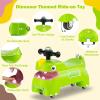 GLACER Ride On Push Car for Toddlers, Ages 18+ Months, Dinosaur Themed Foot to Floor Sliding Car with Music Steering, Horn & Under Seat Storage, Kids Ride On Toys for Boys and Girls (Green) view 3