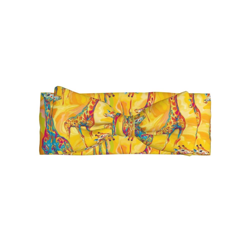 Lerogen Yellow Giraffe Doodle Baby Girl Bows Headbands Bow For Baby Girls Newborn Infant Toddlers 0-6 Months