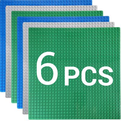 Anksono 6 Pack Classic Baseplates Building Plates for Building Bricks, Compatible with All Major Brands and Activity Table, Baseplates 10" x 10", Perfect STEM Gift for Builders Age 3+, Multicolored