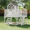 GarveeLife Outdoor Wooden Playhouse with Climbing Wall, 2 Story Wooden Playhouse with Step Ladder, Elevated Modern Cedar Playhouses Kids view 2
