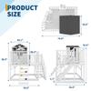 GarveeLife Outdoor Wooden Playhouse with Climbing Wall, 2 Story Wooden Playhouse with Step Ladder, Elevated Modern Cedar Playhouses Kids view 3