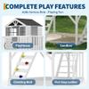 GarveeLife Outdoor Wooden Playhouse with Climbing Wall, 2 Story Wooden Playhouse with Step Ladder, Elevated Modern Cedar Playhouses Kids view 4