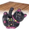 Fuchooky Solar Waving Cat Innovative Cute Auto Waving Arm Solar Powered Fortune Cat for Car Dashboard Checkout Counter Start Business (Black) view 4
