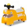 GLACER Ride On Push Car for Toddlers, Ages 18+ Months, Dinosaur Themed Foot to Floor Sliding Car with Music Steering, Horn & Under Seat Storage, Kids Ride On Toys for Boys and Girls (Yellow) view 1