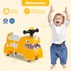 GLACER Ride On Push Car for Toddlers, Ages 18+ Months, Dinosaur Themed Foot to Floor Sliding Car with Music Steering, Horn & Under Seat Storage, Kids Ride On Toys for Boys and Girls (Yellow) view 2