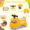 GLACER Ride On Push Car for Toddlers, Ages 18+ Months, Dinosaur Themed Foot to Floor Sliding Car with Music Steering, Horn & Under Seat Storage, Kids Ride On Toys for Boys and Girls (Yellow) view 3