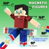45 Pcs Travel Magnetic Blocks -Mini Magnetic Building Blocks for Kids Ages 4-8, Magnet Cubes Stacking Toys with Portable Metal Box, Birthday Gift for 3+ Year Old Boys Girls view 2