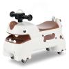 GLACER Ride On Push Car for Toddlers, Ages 18+ Months, Dinosaur Themed Foot to Floor Sliding Car with Music Steering, Horn & Under Seat Storage, Kids Ride On Toys for Boys and Girls (White) view 1